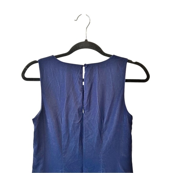 J. CREW Blue Ruffle Hem Velvet Sleeveless Cocktail Dress Women’s SZ 0 Blue NEW - Picture 7 of 10